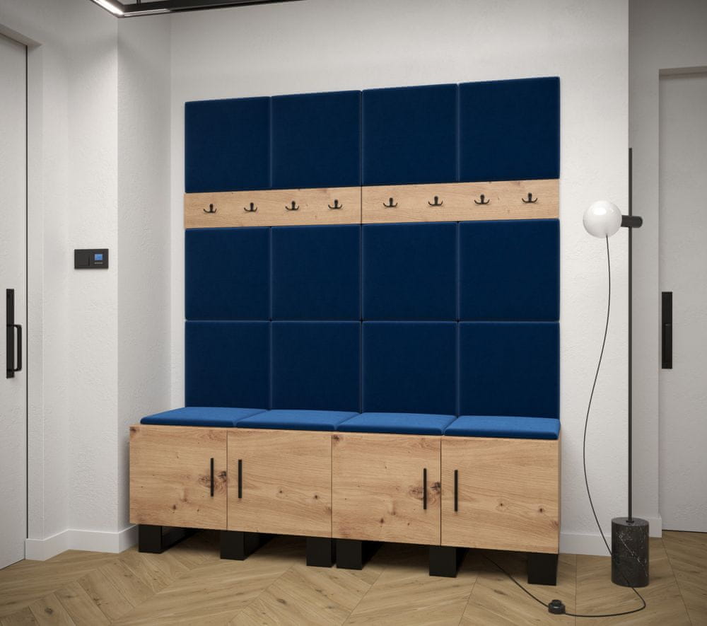Veneti Predsieňová zostava RUMIE 3 - dub artisan, modré panely
